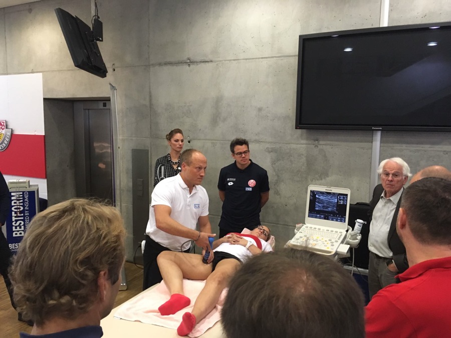 Peter Stiller (Mannschaftsarzt des FC Augsburg 1907), Steffen Tröster (FSV Mainz 05) und Christoph Schmitz (Ludwig-Maximilian-Universität München) leiteten den zweiten Workshop